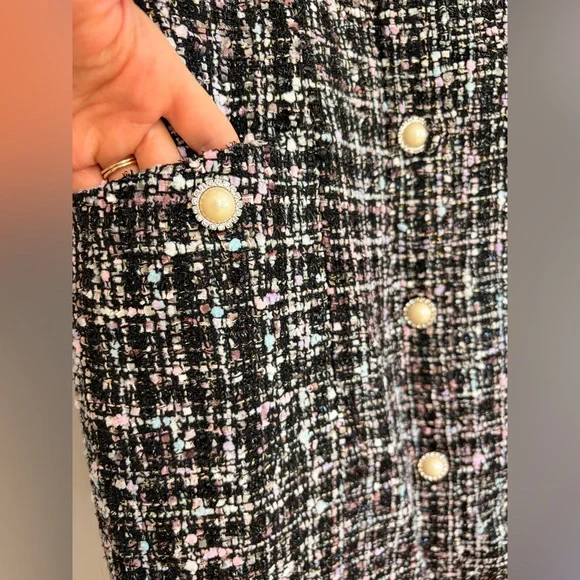 MAJORELLE Bia Black Tweed Mini Dress NWT Revolve XS - Picture 6 of 10